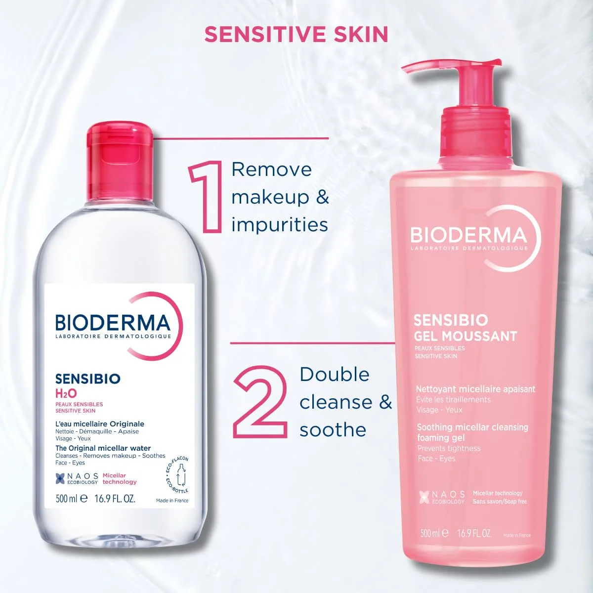 Bioderma Sensibio H2O Micellar Water Makeup Remover Cleanser 500ml Fragrance-Free New image 7