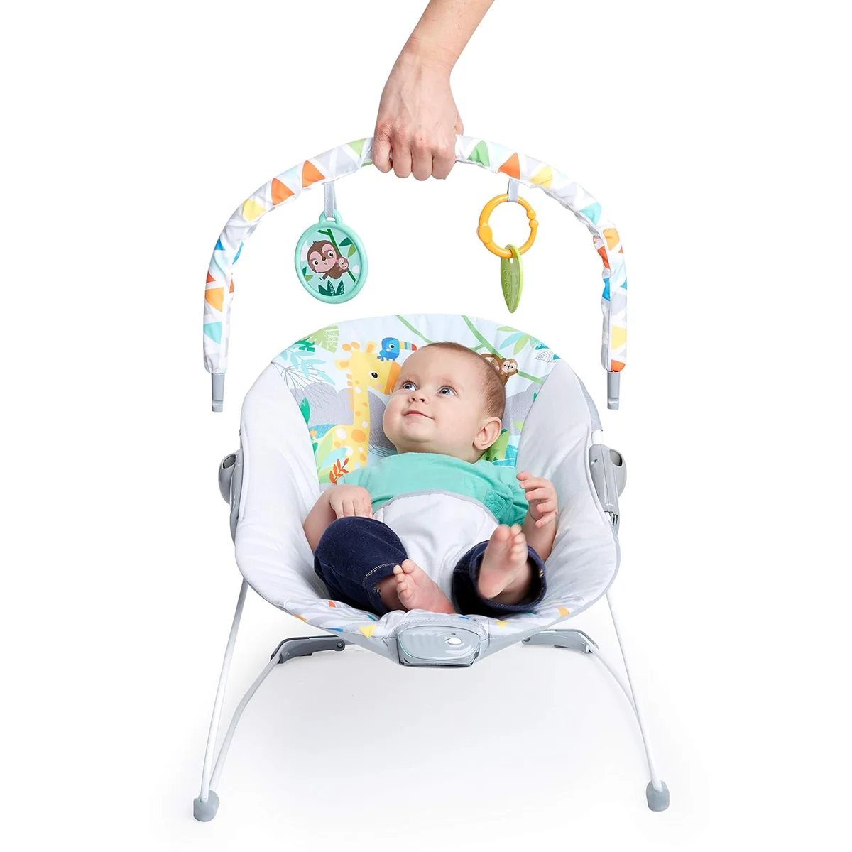 Bright Starts Baby Bouncer Soothing Vibrations Infant Seat 12204 0-6 Months Up to 20 lbs Removable Toy Bar New image 7