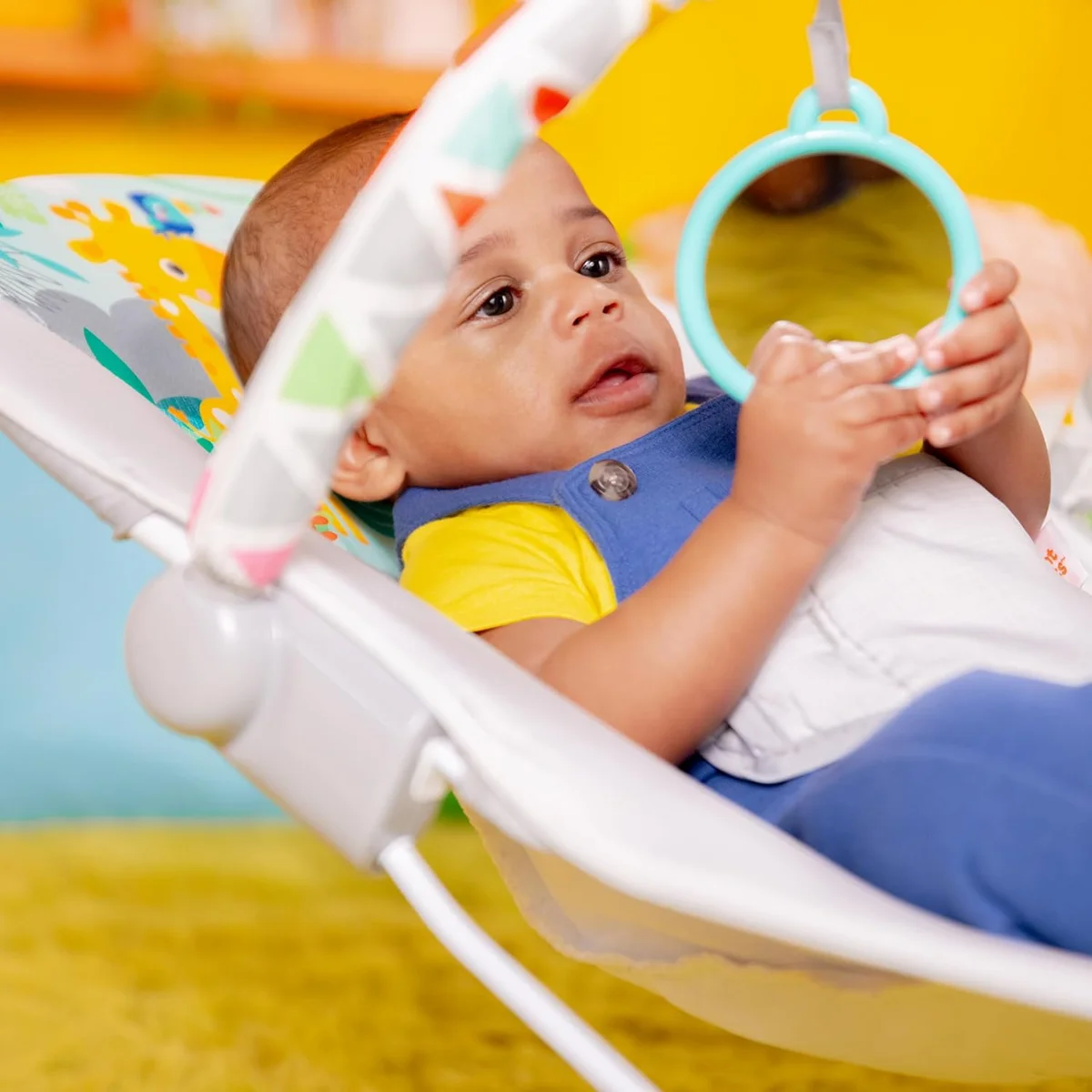 Bright Starts Baby Bouncer Soothing Vibrations Infant Seat 12204 0-6 Months Up to 20 lbs Removable Toy Bar New image 6