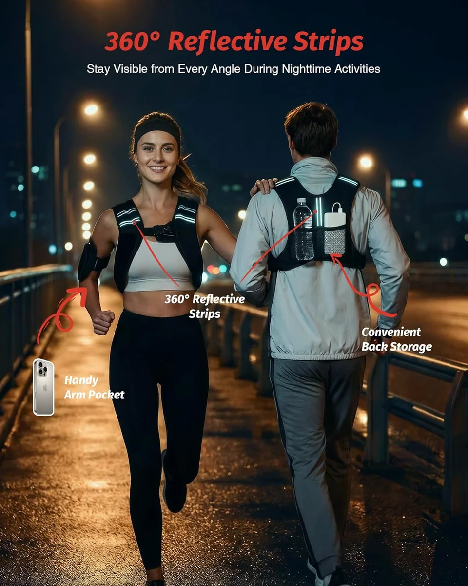 ZELUS Weighted Vest 6lb/8lb/12lb/16lb/20lb/25lb/30lb Model FWV-CA-1 Black New image 14