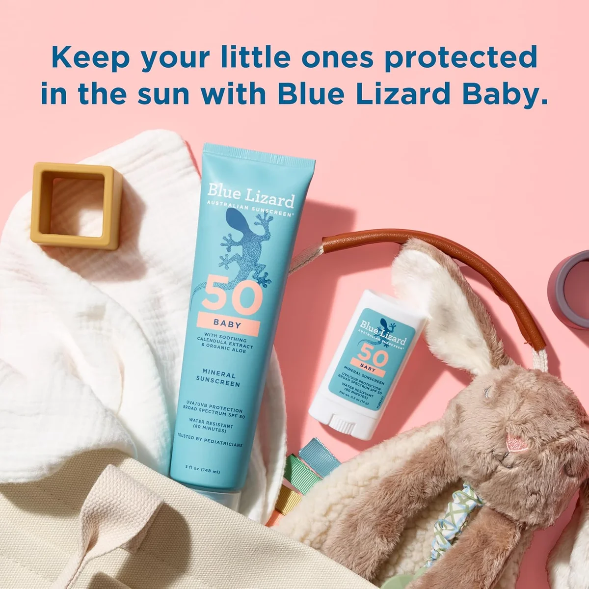 Blue Lizard BABY Mineral Sunscreen with Zinc Oxide, SPF 50+, Water Resistant, UVA/UVB Protection with Smart Cap Technology - Fragrance Free, 5 oz. Tube image 8