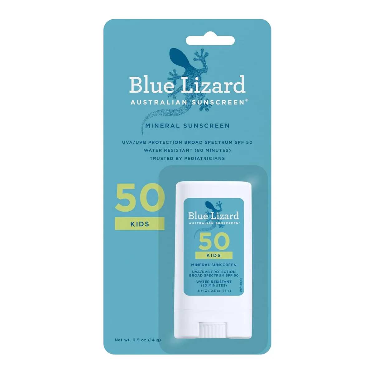 BLUE LIZARD Kids Mineral Sunscreen Stick SPF 50 Zinc Oxide F12059 Stick - New