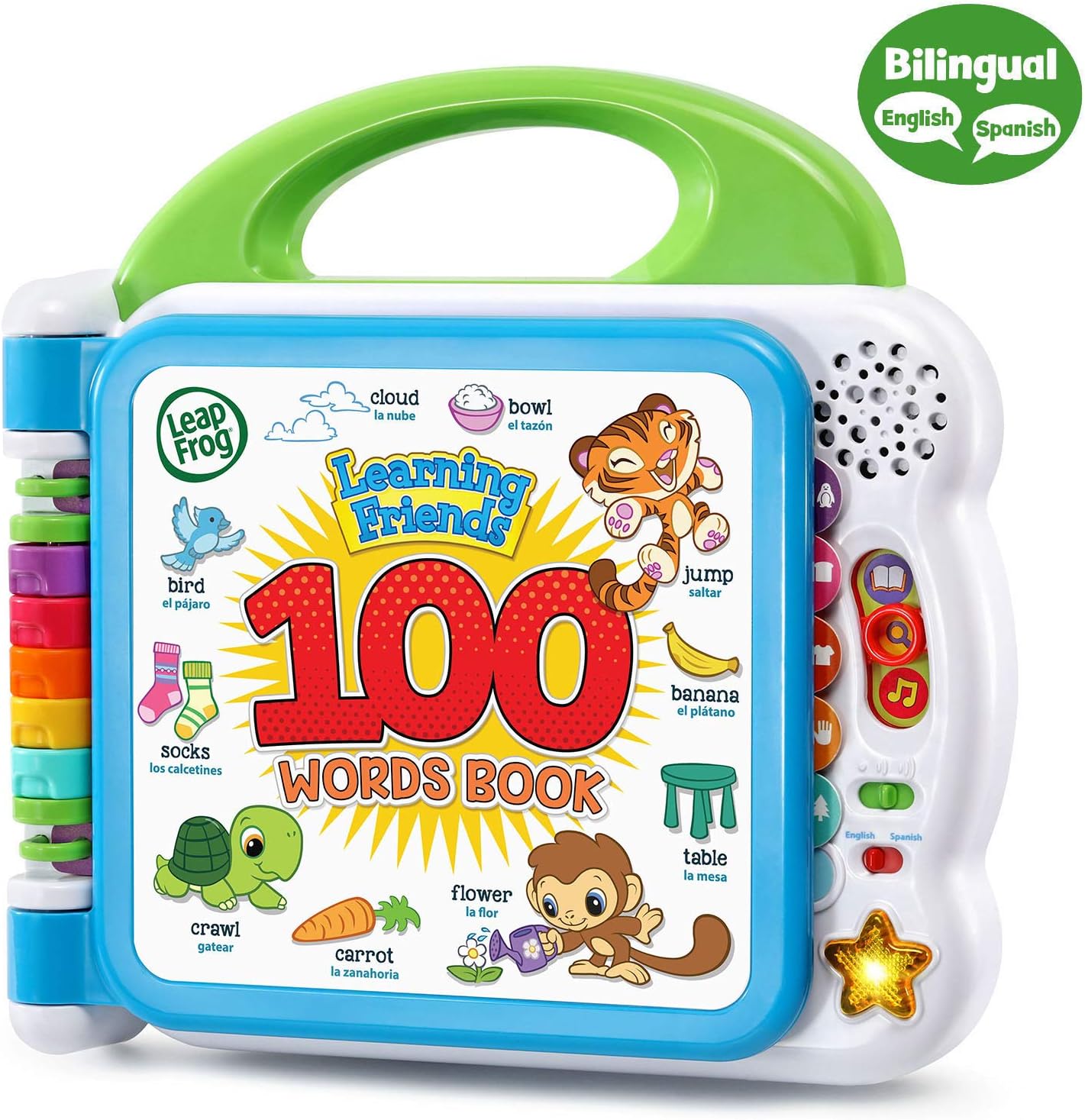 LeapFrog Learning Friends 100 Words Book Model 80-601540 Bilingual Interactive Plastic Green New image 2