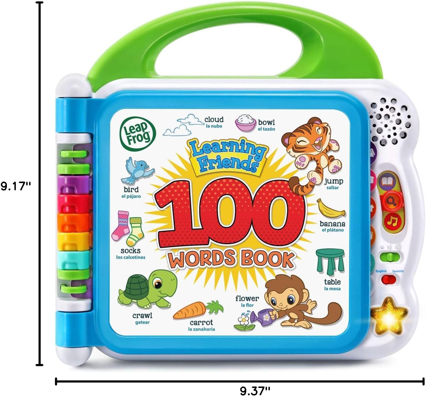 LeapFrog Learning Friends 100 Words Book Model 80-601540 Bilingual Interactive Plastic Green New image 8