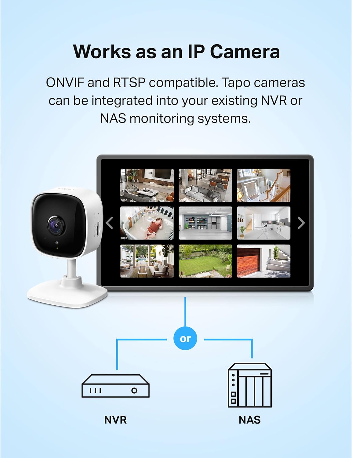 TP-Link Tapo 1080P Indoor Security Camera for Baby Monitor, Dog Camera w/Motion Detection, 2-Way Audio Siren, Night Vision, Cloud & SD Card Storage, Works w/Alexa & Google Home (Tapo C100) image 6