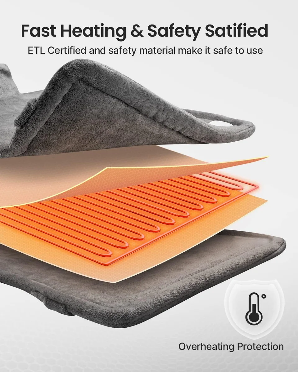 RENPHO Electric Heating Pad R-HAP 24x33 inches 6 Heat Levels A-gray New image 6