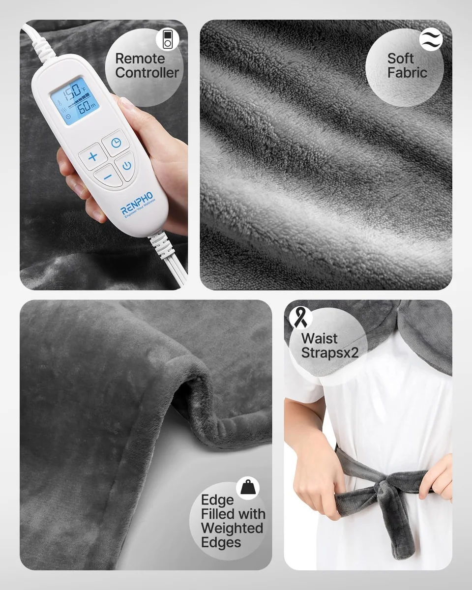 RENPHO Electric Heating Pad R-HAP 24x33 inches 6 Heat Levels A-gray New image 9