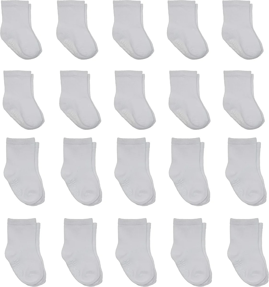 Little Me 20-Pack Newborn Baby Socks 0-24 Months Cotton White New