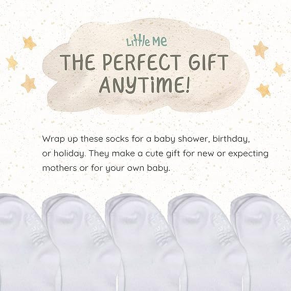 Little Me 20-Pack Newborn Baby Socks 0-24 Months Cotton White New image 8