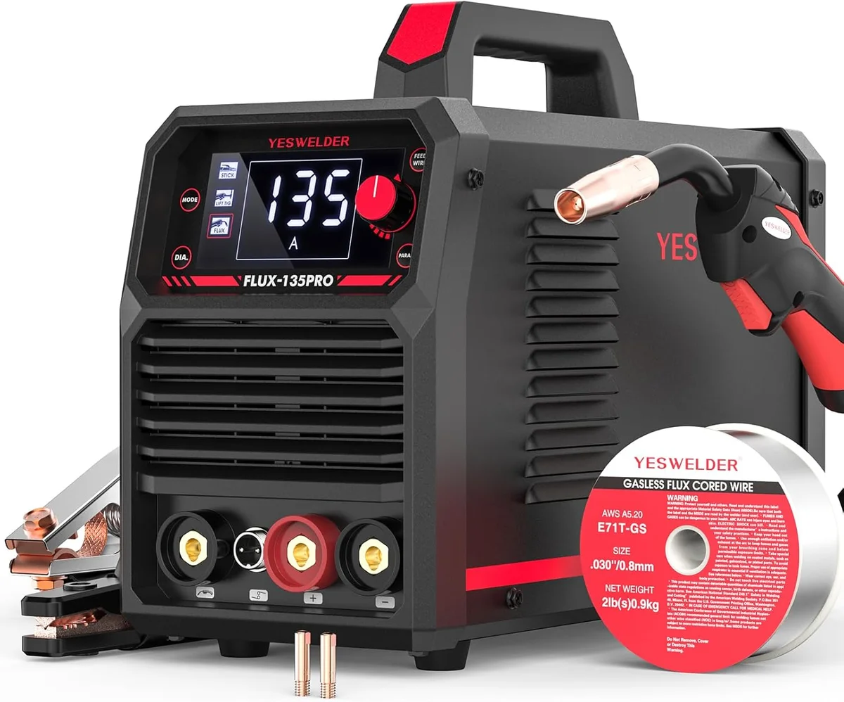 YESWELDER 135A MIG Welder FLUX-135 110V 3-in-1 Metal New