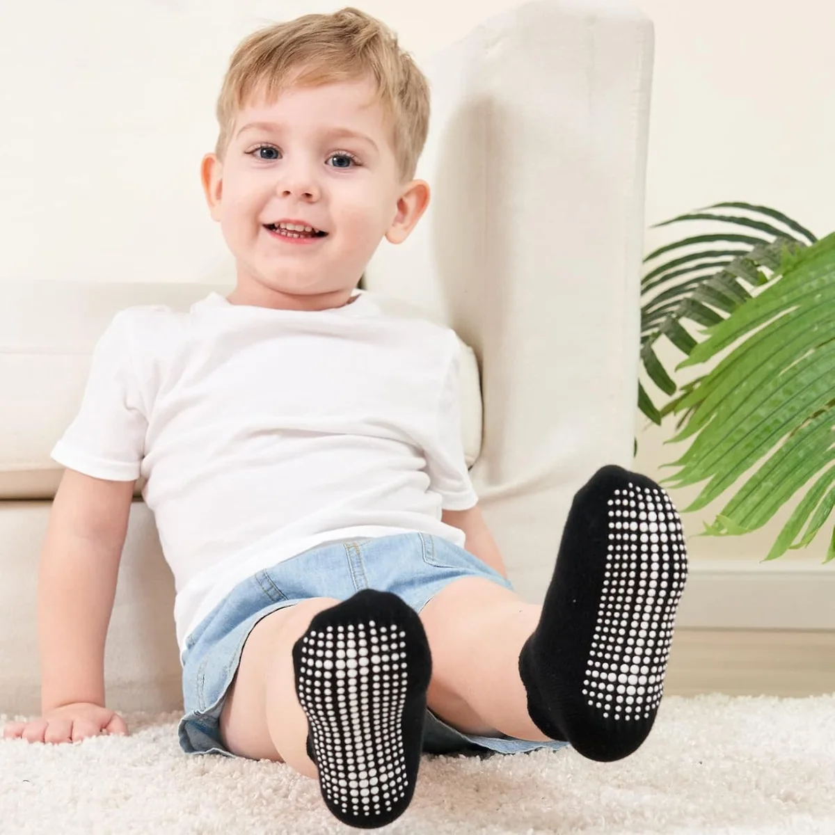 ZAPLES Baby Non Slip Grip Ankle Socks ZAPBGS190101 9-Pack Cotton Assorted - New image 2
