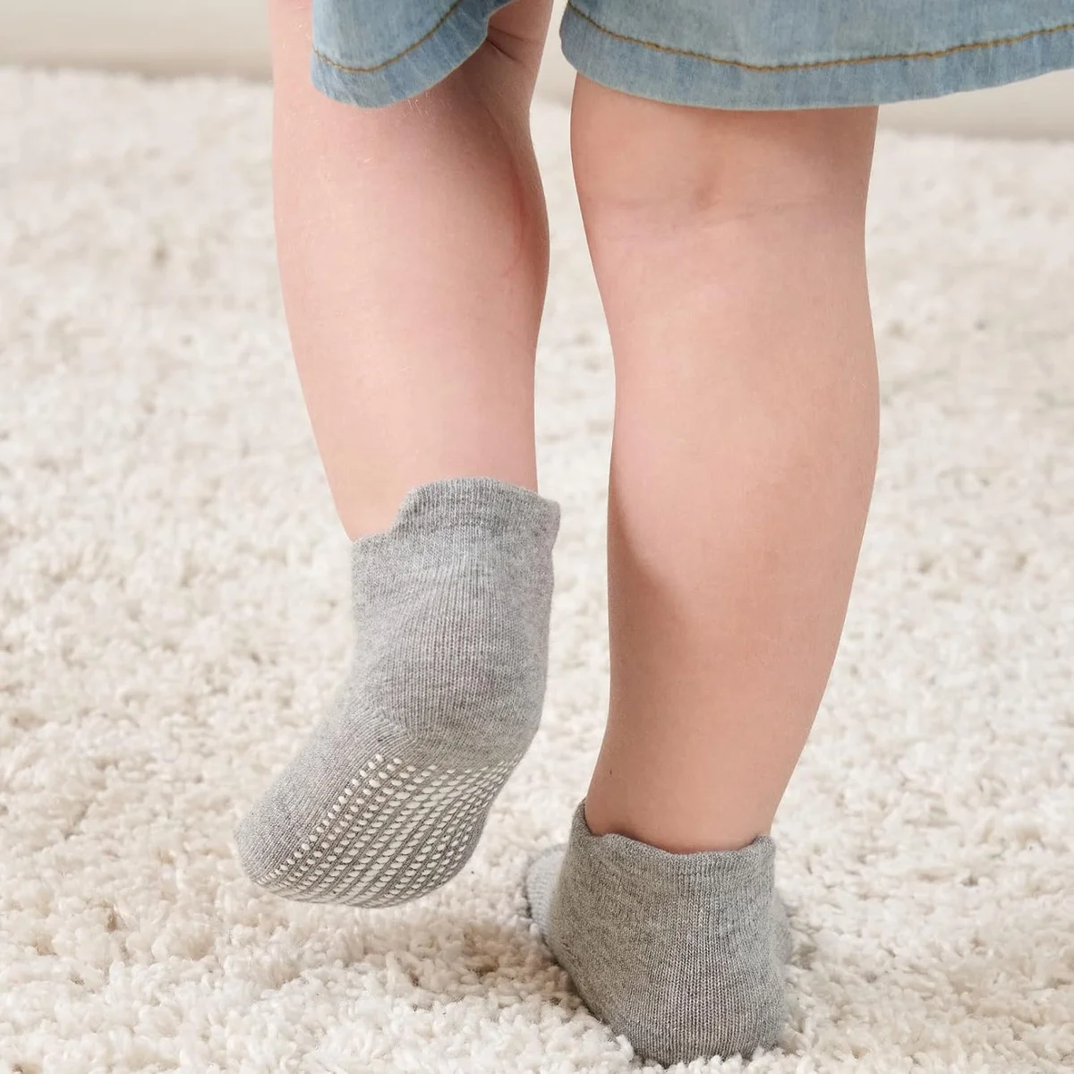 ZAPLES Baby Non Slip Grip Ankle Socks ZAPBGS190101 9-Pack Cotton Assorted - New image 8