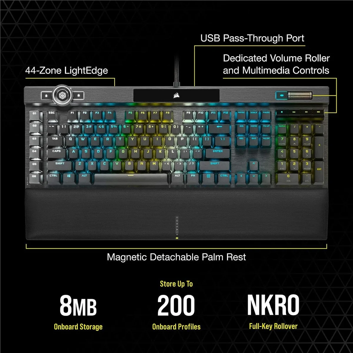 Corsair K100 RGB Optical-Mechanical Gaming Keyboard OPX Switches Black New image 10