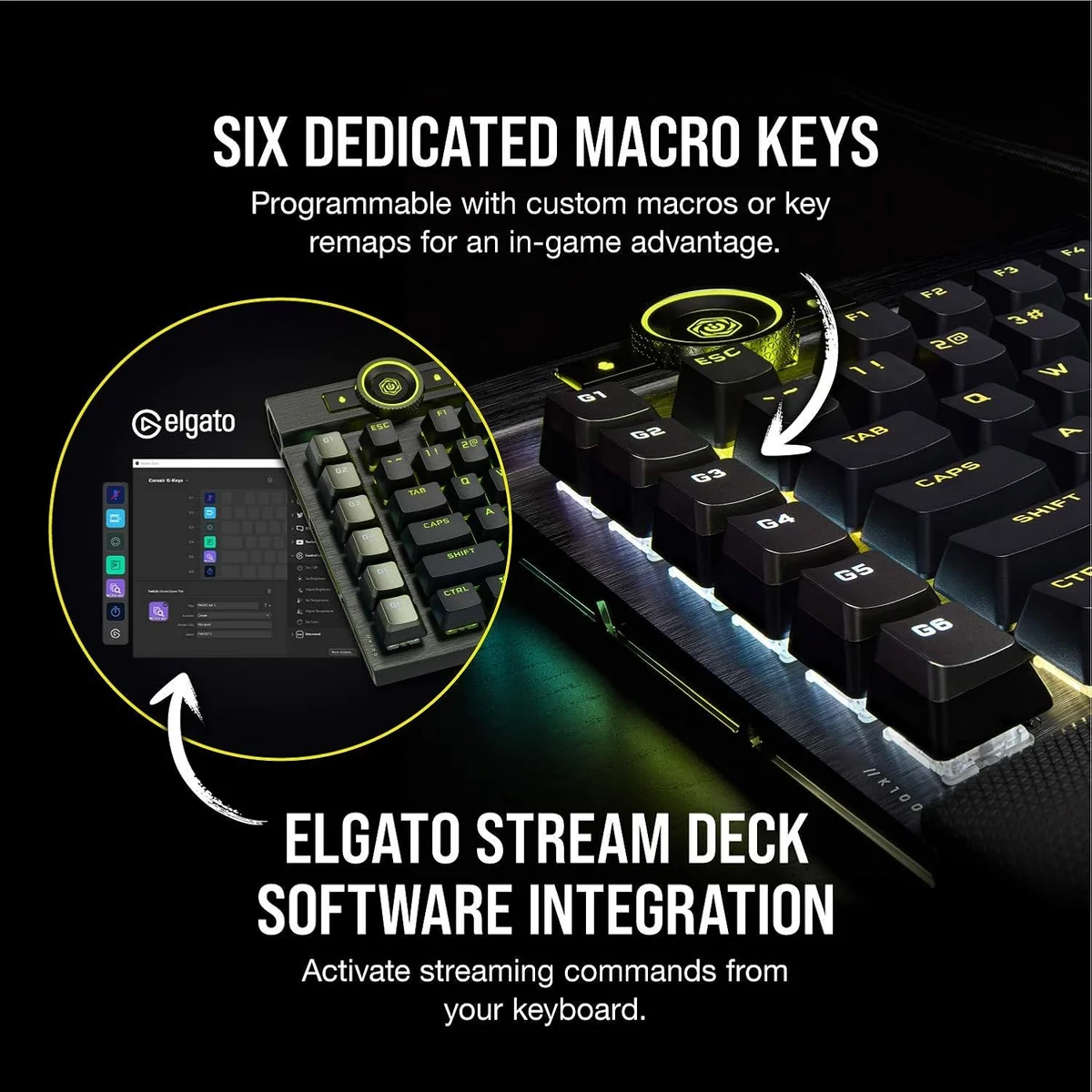 Corsair K100 RGB Optical-Mechanical Gaming Keyboard OPX Switches Black New image 8
