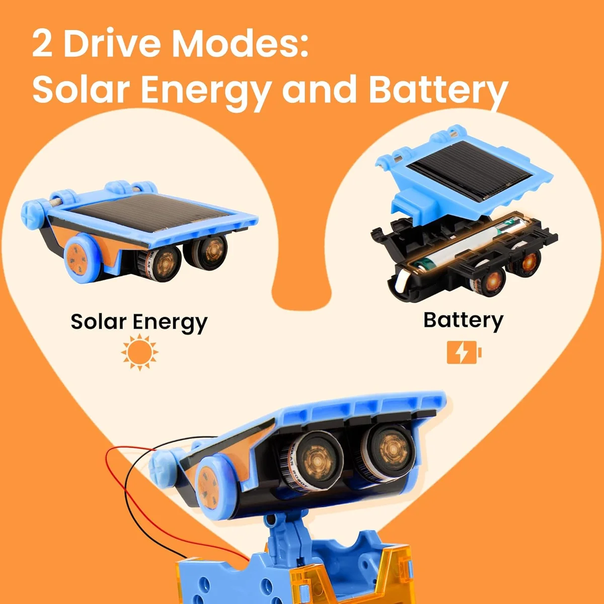 Sillbird Solar Building Robot Kit CA-R215E 12-in-1 Solar/Battery Powered 196 Pieces Orange New image 8