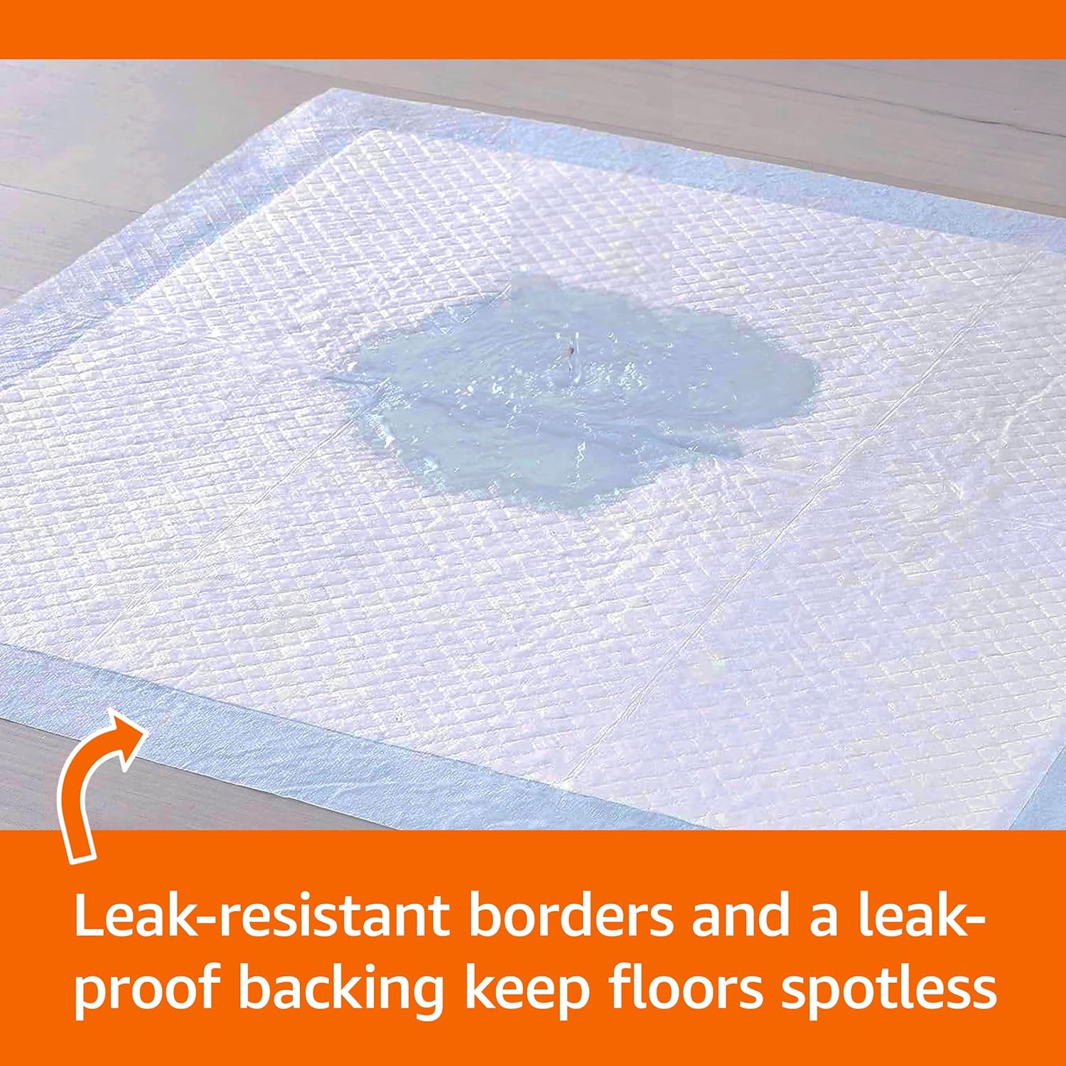 Amazon Basics Leak-Proof Dog and Puppy Potty Training Pee Pads TRP100R 22 x 22 inch Blue & White New image 3