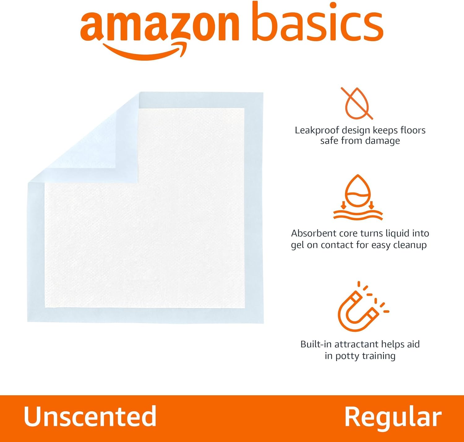 Amazon Basics Leak-Proof Dog and Puppy Potty Training Pee Pads TRP100R 22 x 22 inch Blue & White New image 2