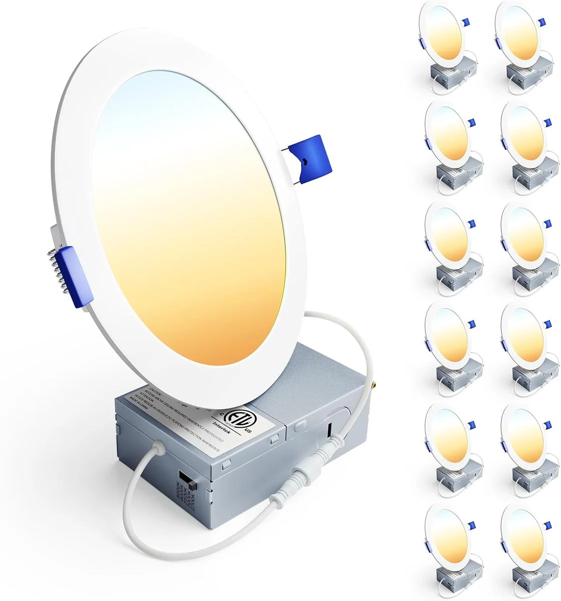 Ensenior 6 Inch LED Recessed Ceiling Light 12W 1200LM Dimmable 5CCT White - New