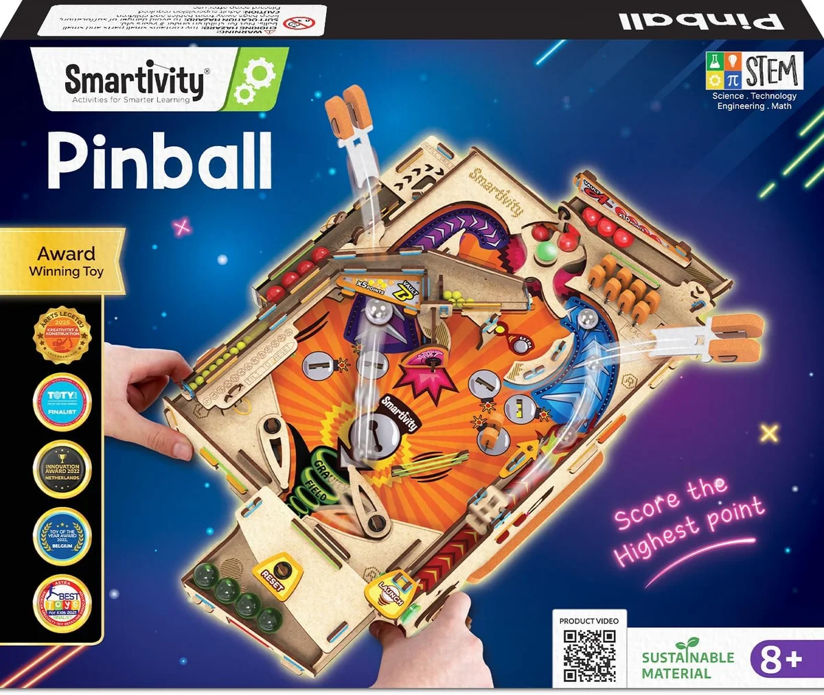 Smartivity DIY Pinball Machine SMRT1169 | STEM Toy for Kids 8-14 Years Old | Multicolored | New