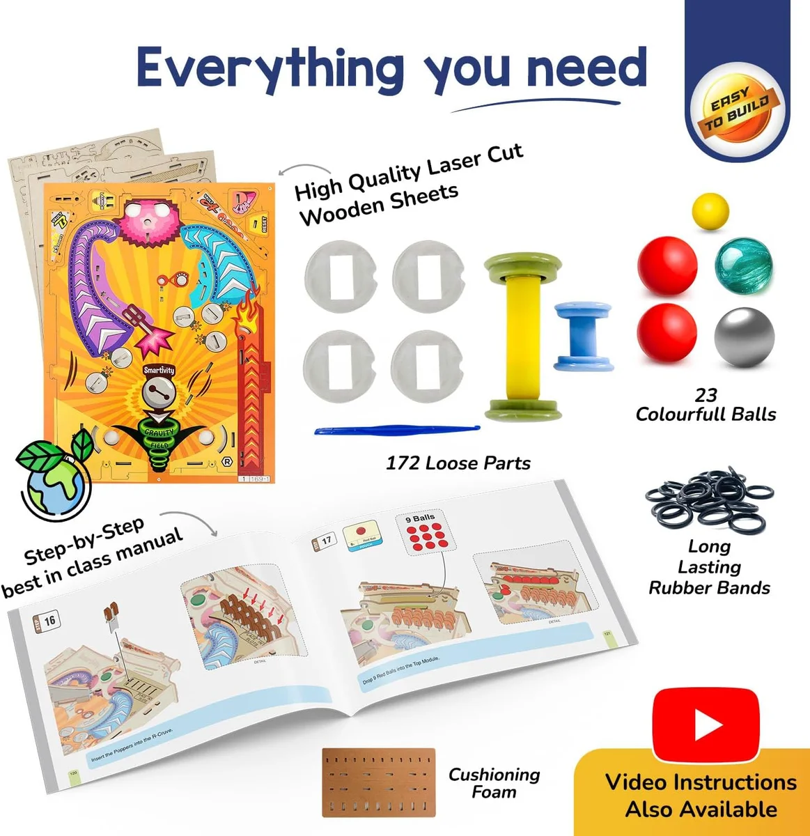 Smartivity DIY Pinball Machine SMRT1169 | STEM Toy for Kids 8-14 Years Old | Multicolored | New image 5