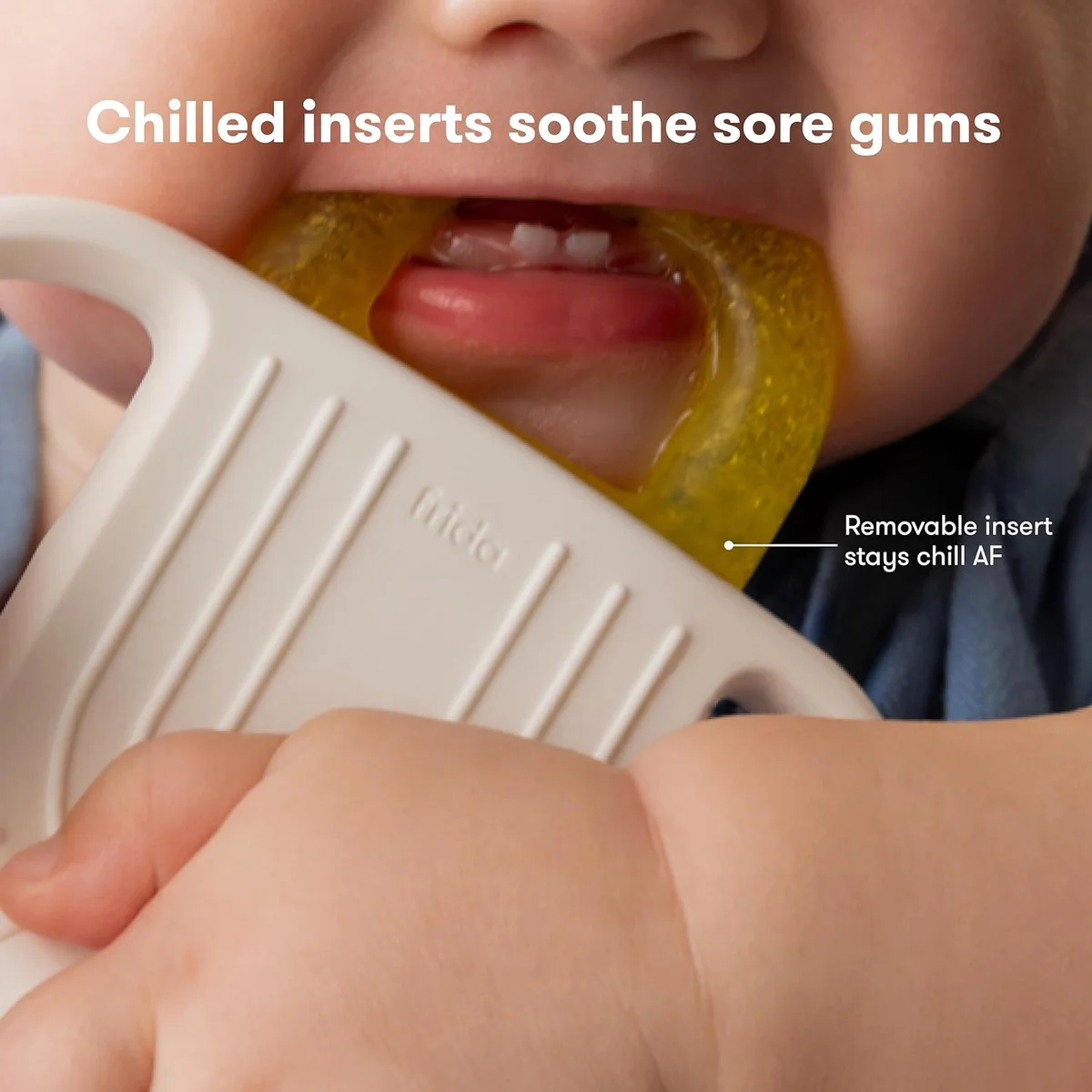 Frida Baby Silicone Teething Toys 106 4-in-1 Teether BPA-Free White, Yellow New image 2