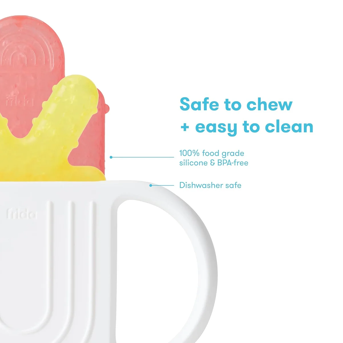 Frida Baby Silicone Teething Toys 106 4-in-1 Teether BPA-Free White, Yellow New image 6