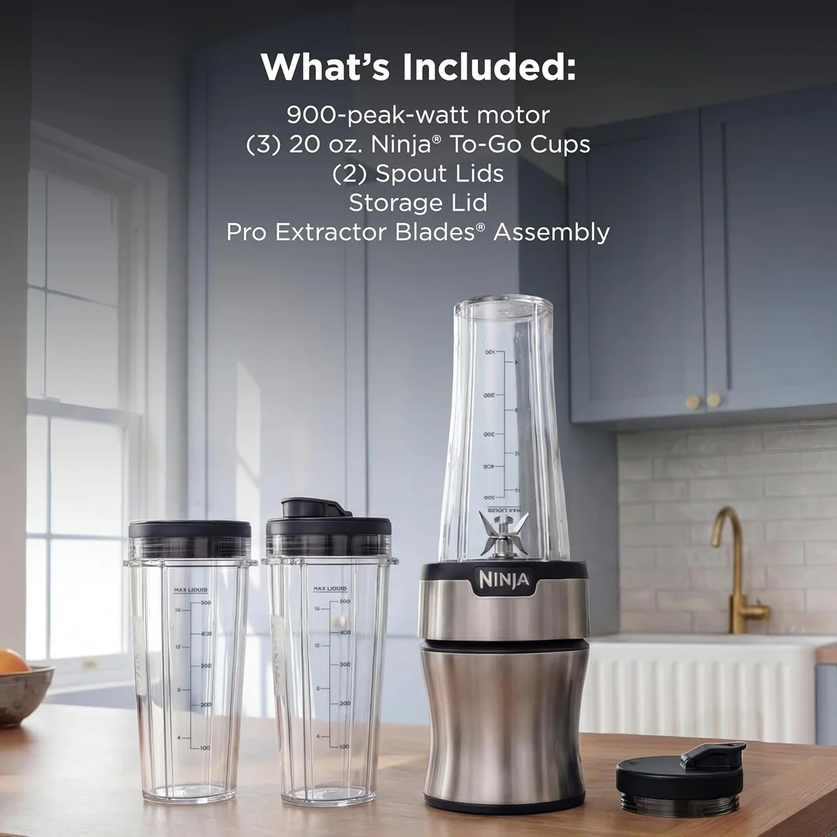 Ninja Nutri-Plus Personal Blender BN301 900 Peak Watt Compact Silver New image 7