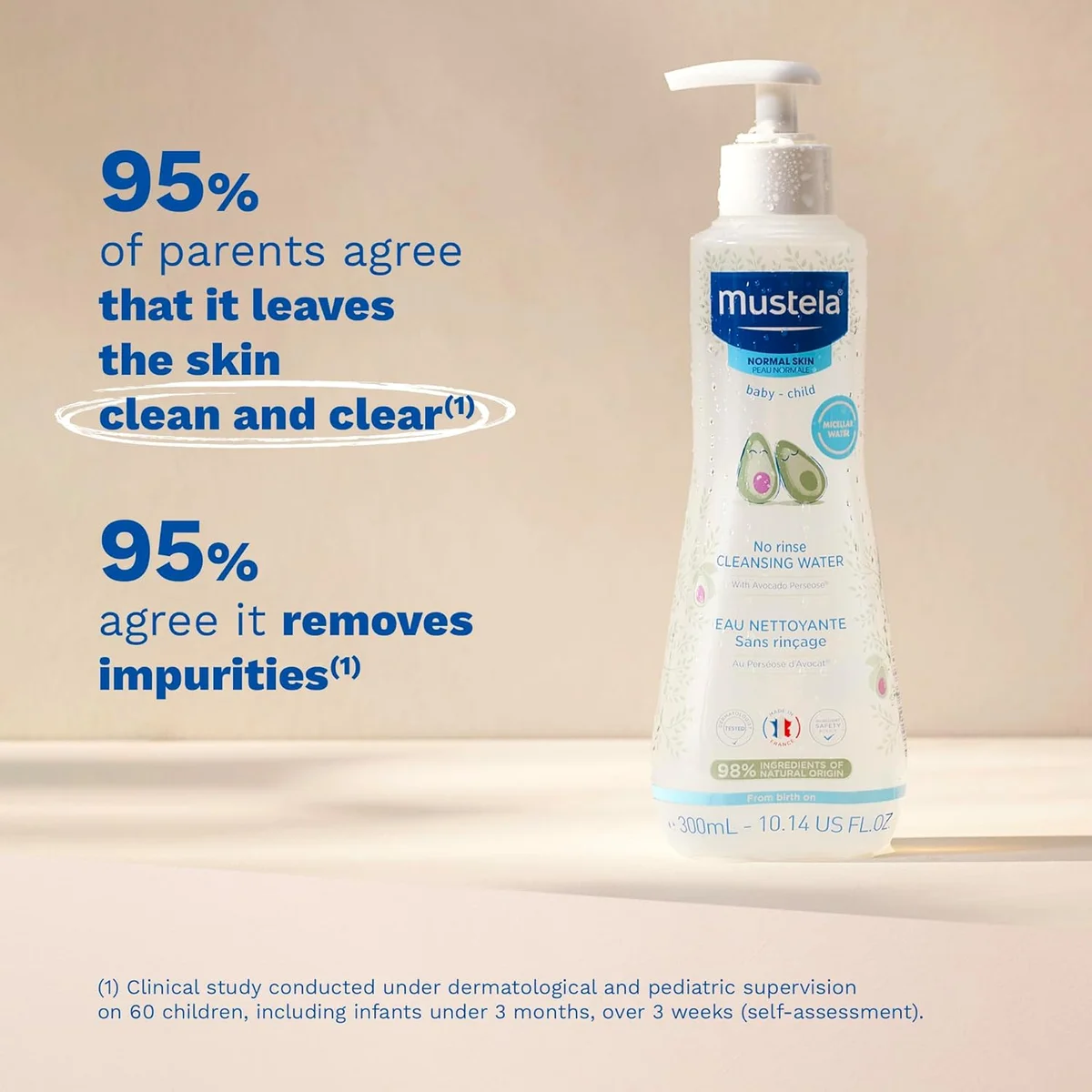 Mustela Baby Cleansing Water No-Rinse Micellar Water 10.1 fl oz - New image 4