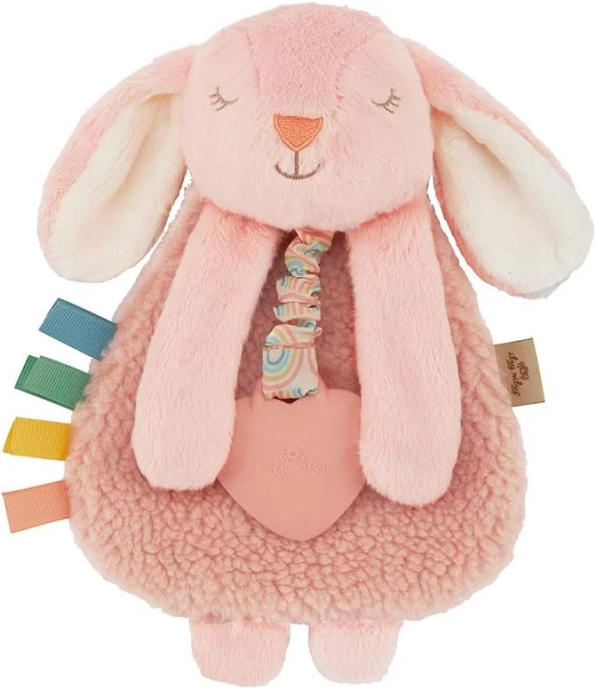 Itzy Ritzy Itzy Lovey Including Teether LOV8447 Soft Plush Baby Toy Pink Bunny New