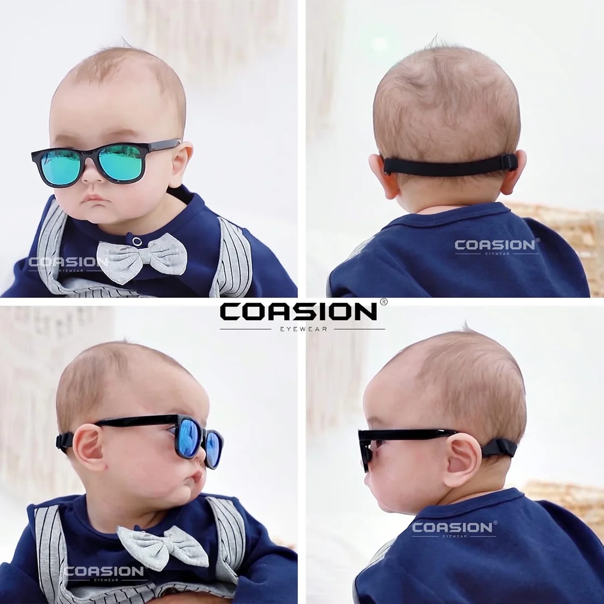 COASION Bendable Flexible Polarized Baby Sunglasses CA8042 UV Protection Green New image 2