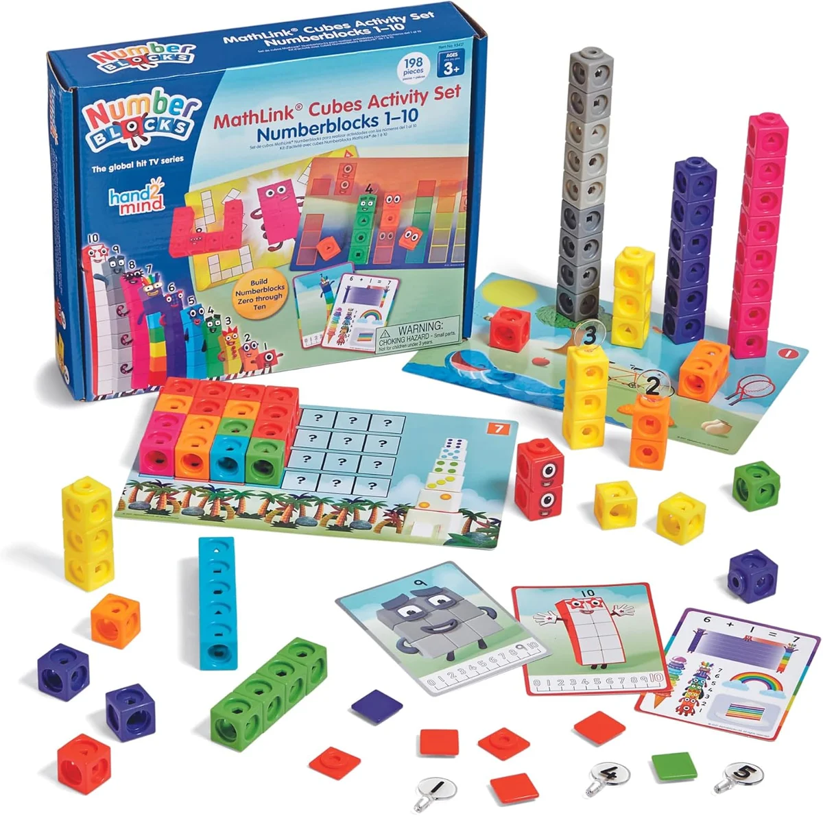 hand2mind MathLink Cubes Numberblocks 1-10 Activity Set 100 Counting Blocks Multicolored New
