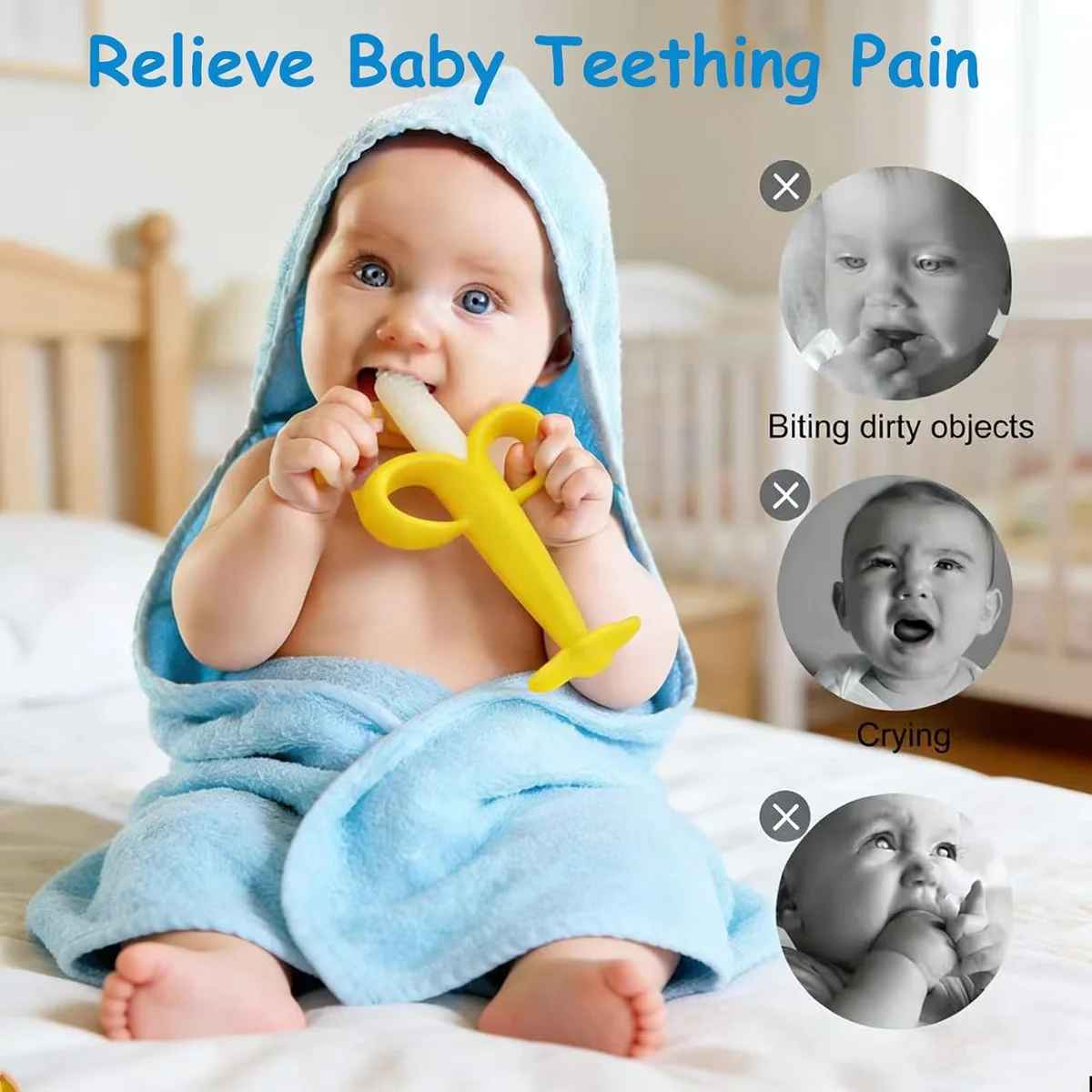 HAILI XMGQ Baby Teething Toys 3-6 Months BPA Free Silicone Giraffe & Banana Pink New image 3