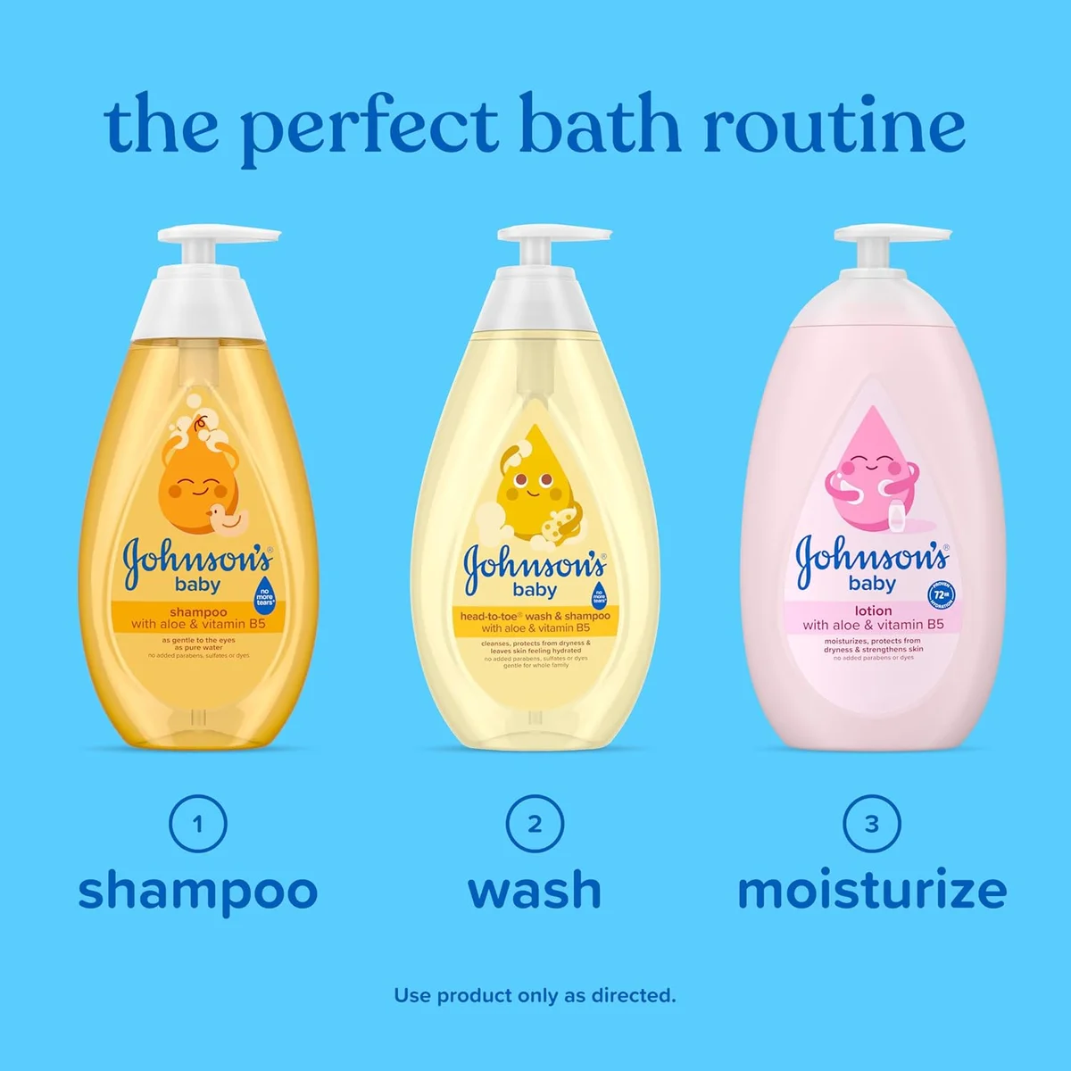 Johnson's Baby Head-To-Toe Baby Wash & Shampoo 4341485092 2-in-1 Aloe & Vitamin B5 27.1 fl oz New image 5