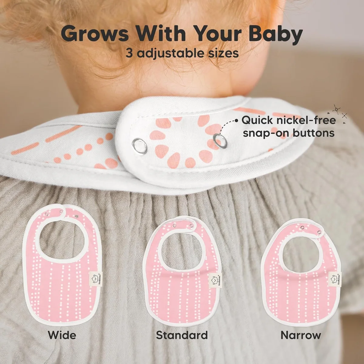 KeaBabies Organic Baby Bibs 8-Pack Adjustable Cotton Teething Drooling Bibs for Boys & Girls Sweet Charm New image 4