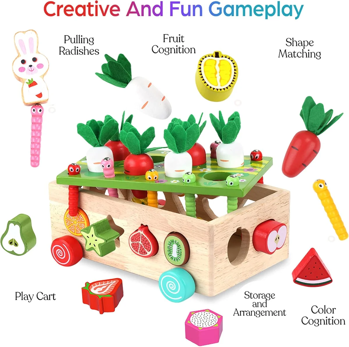 KMTJT Montessori Wooden Educational Toys Shape Sorting Game JHTOY-556-braincar-SetA Wooden Toy1 New image 3