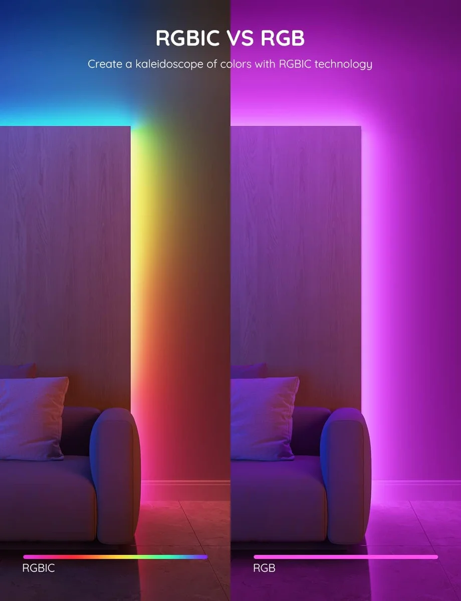 Govee RGBIC LED Strip Lights H617A [Smart APP Control, Music Sync, 16.4ft] RGBIC（Multiple Colors on One Line） New image 2