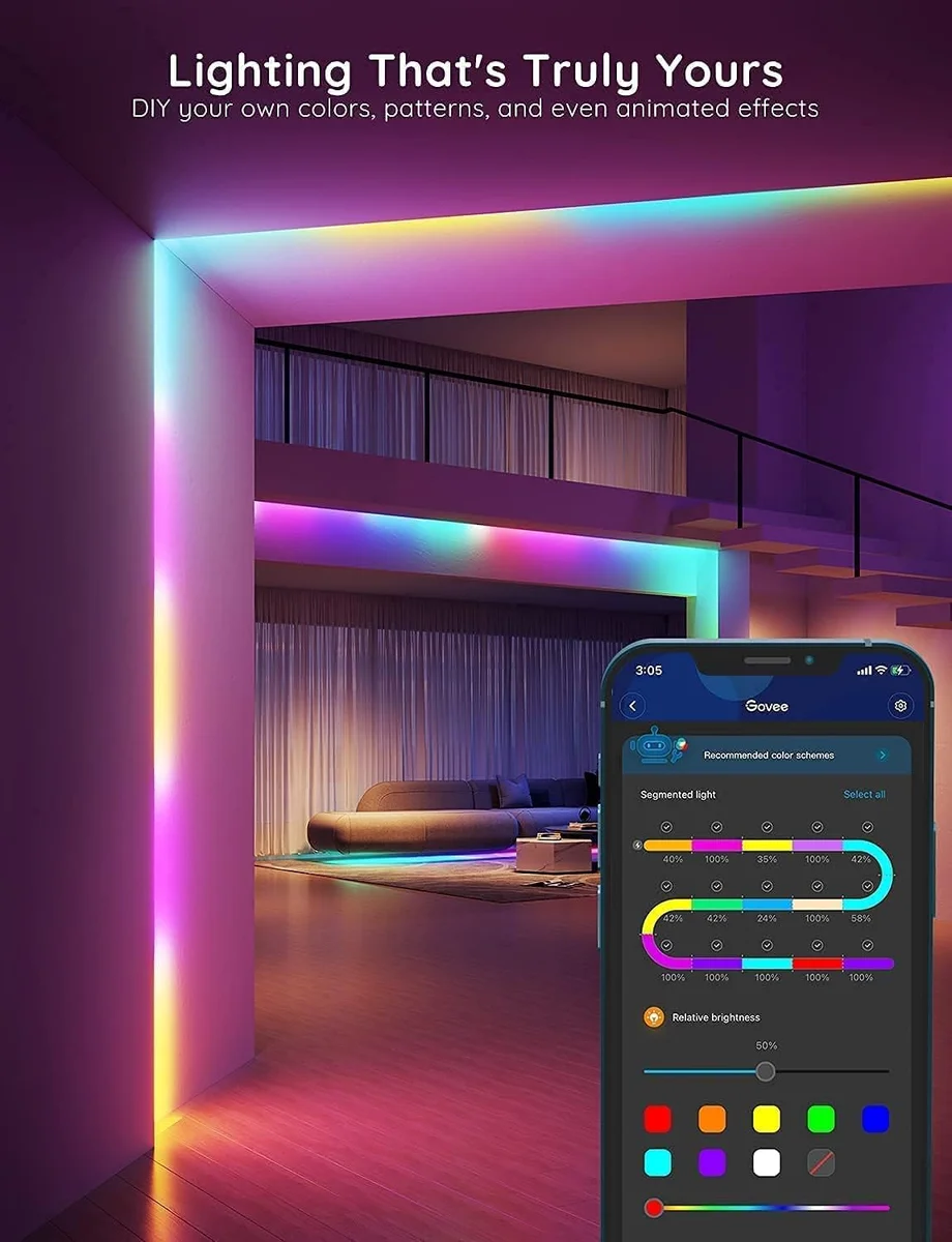 Govee RGBIC LED Strip Lights H617A [Smart APP Control, Music Sync, 16.4ft] RGBIC（Multiple Colors on One Line） New image 5