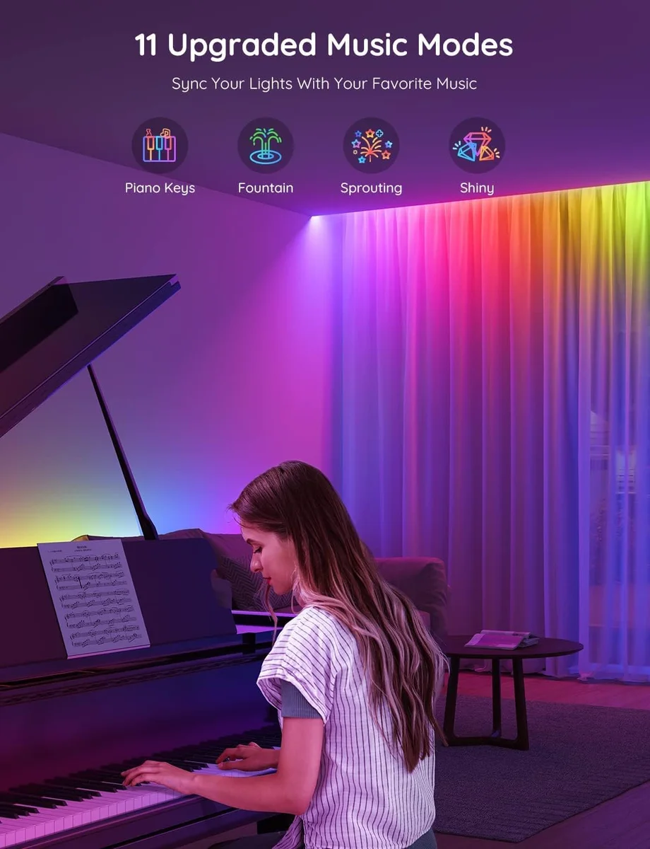 Govee RGBIC LED Strip Lights H617A [Smart APP Control, Music Sync, 16.4ft] RGBIC（Multiple Colors on One Line） New image 8