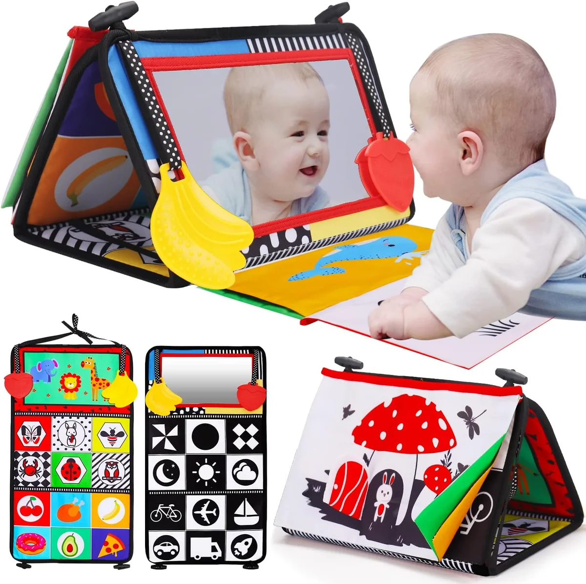 Thremhoo Tummy Time Baby Mirror Infant Toys Model Small - Multicolored - New
