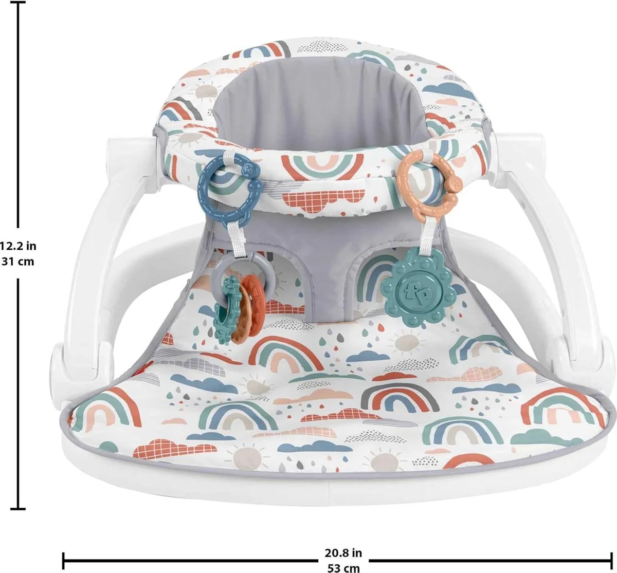 Fisher-Price Sit-Me-Up Floor Seat HBM78 with Developmental Toys Machine Washable Multicolor New image 6