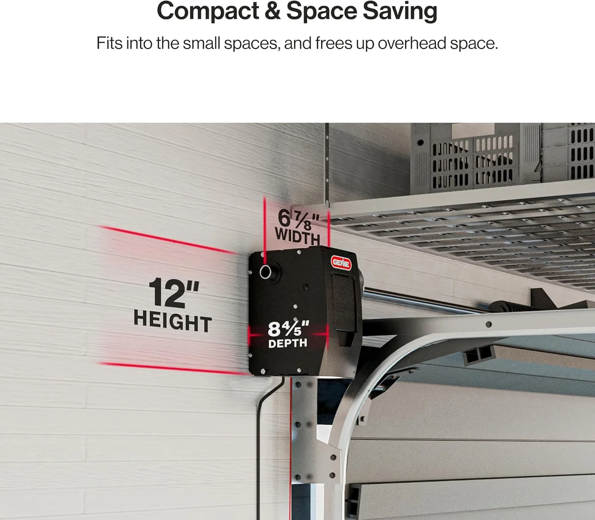 Genie Residential Wall Mounted Garage Door Opener 6072H-O Bluetooth LED Light Black New image 6