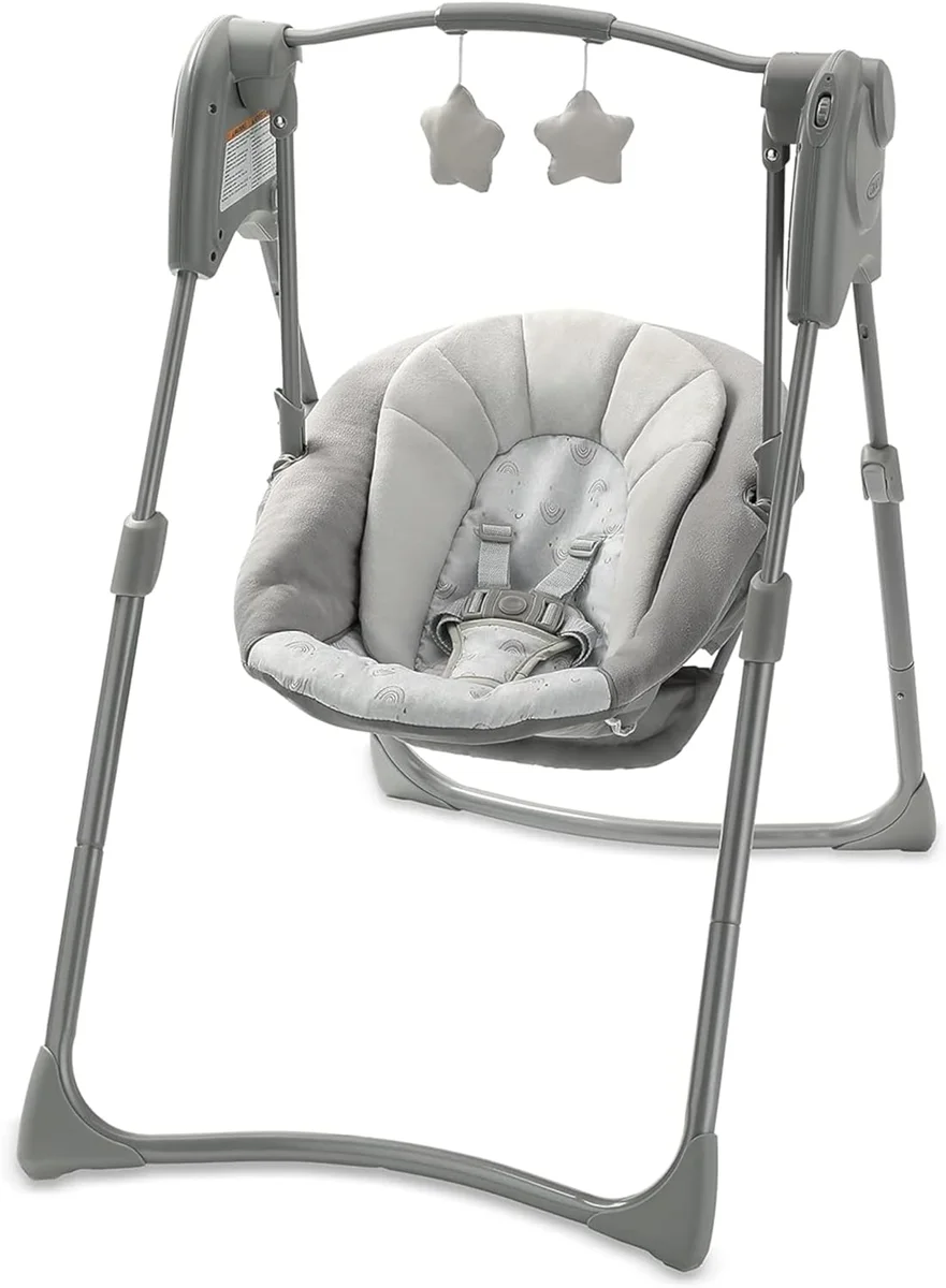 Graco Slim Spaces Compact Baby Swing 2156182 Height Adjustable Portable Reign New