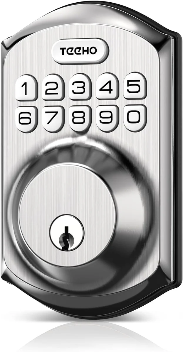 TEEHO Keyless Entry Door Lock TE001 Smart Deadbolt Auto Lock Satin Nickel New