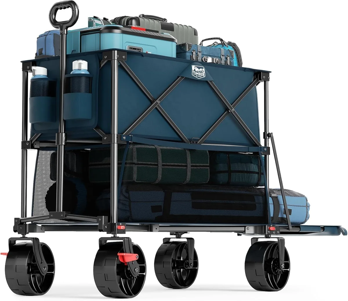TIMBER RIDGE 400L Large Capacity Folding Double Decker Wagon 450lbs Blue New image 10