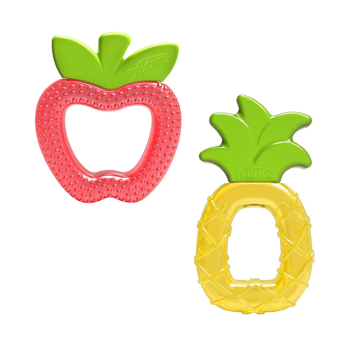 Dr. Brown's AquaCool Water-Filled Teether TE024 Cooling Baby Teether Toy 3m+ Apple Pineapple New