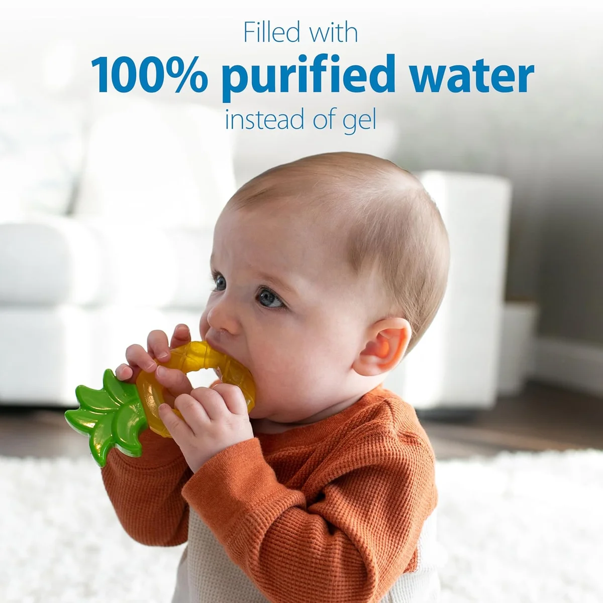 Dr. Brown's AquaCool Water-Filled Teether TE024 Cooling Baby Teether Toy 3m+ Apple Pineapple New image 3