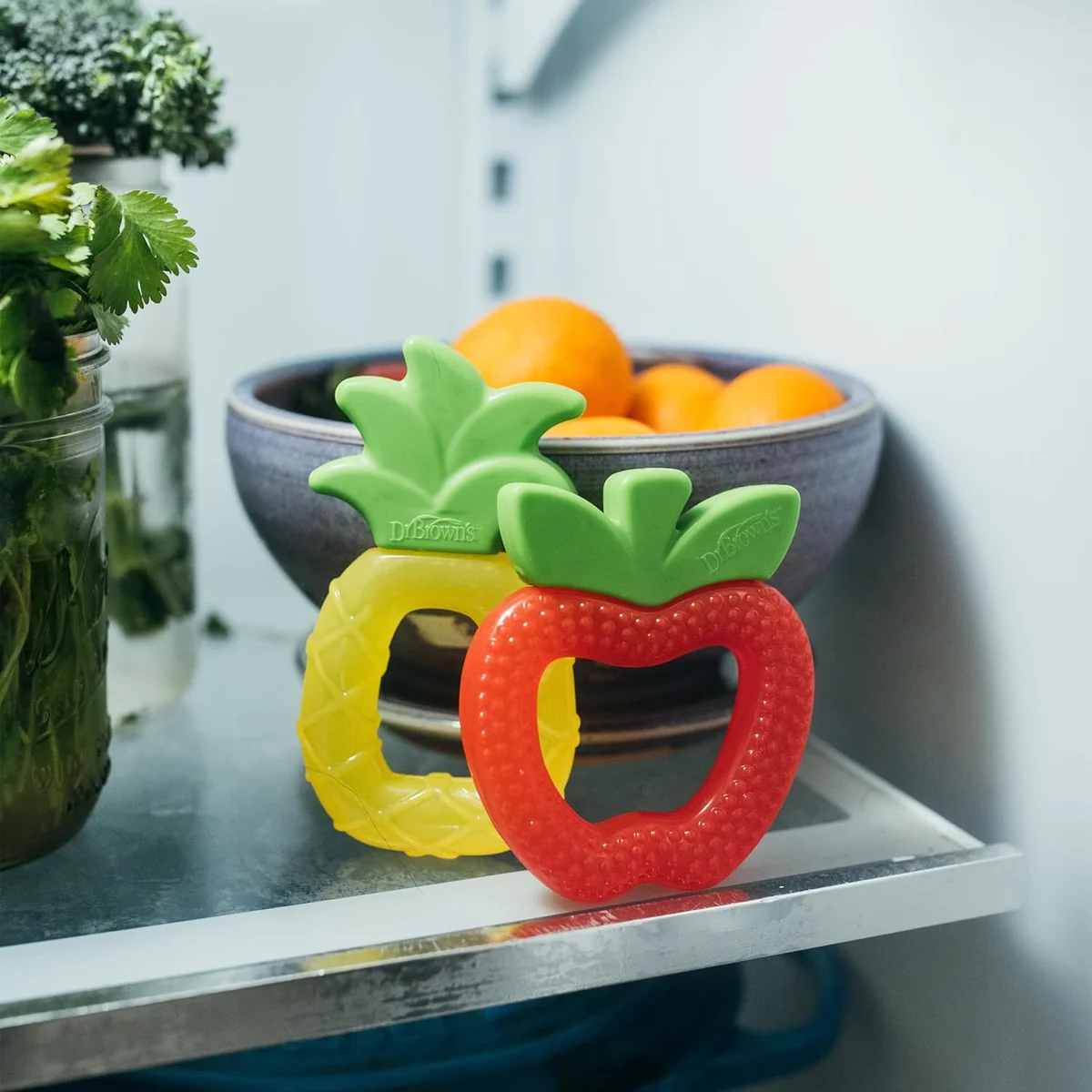 Dr. Brown's AquaCool Water-Filled Teether TE024 Cooling Baby Teether Toy 3m+ Apple Pineapple New image 6