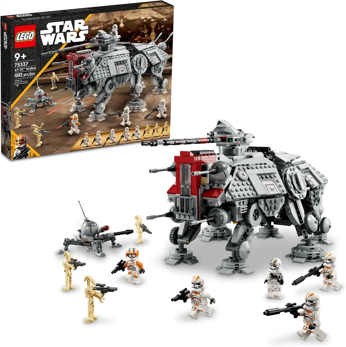 LEGO Star Wars AT-TE Walker Poseable Building Toy 75337 1082 Pieces Multicolor New