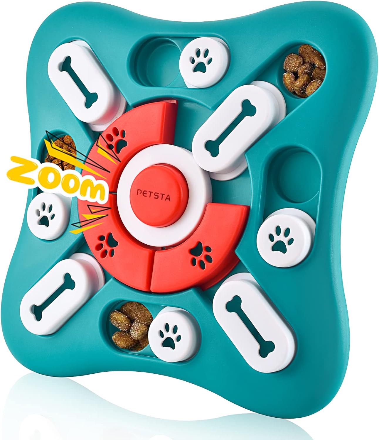 PETSTA Dog Puzzle Toys Treat Dispensing Level2-UFO 10"x10" Green New