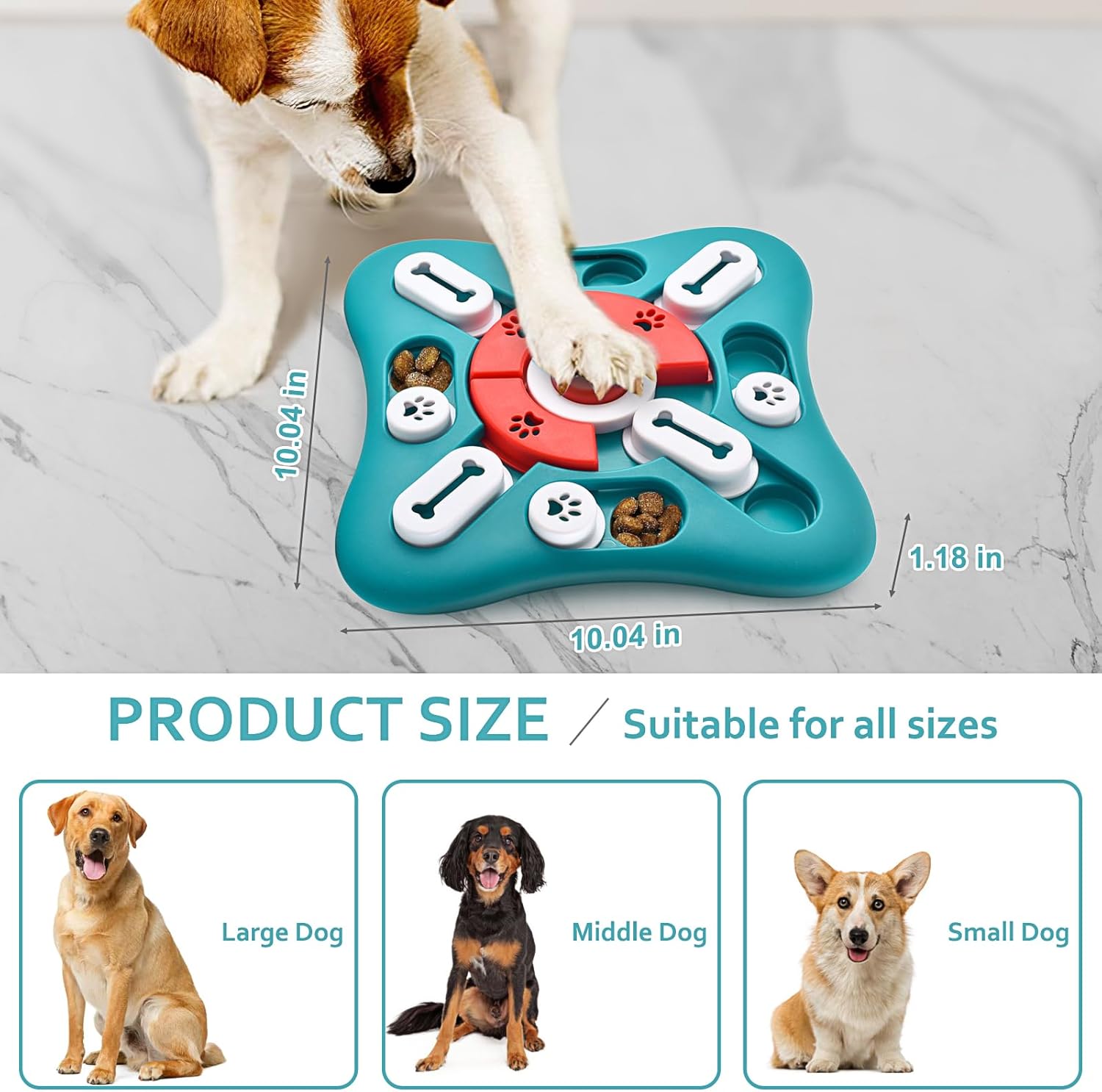 PETSTA Dog Puzzle Toys Treat Dispensing Level2-UFO 10"x10" Green New image 2